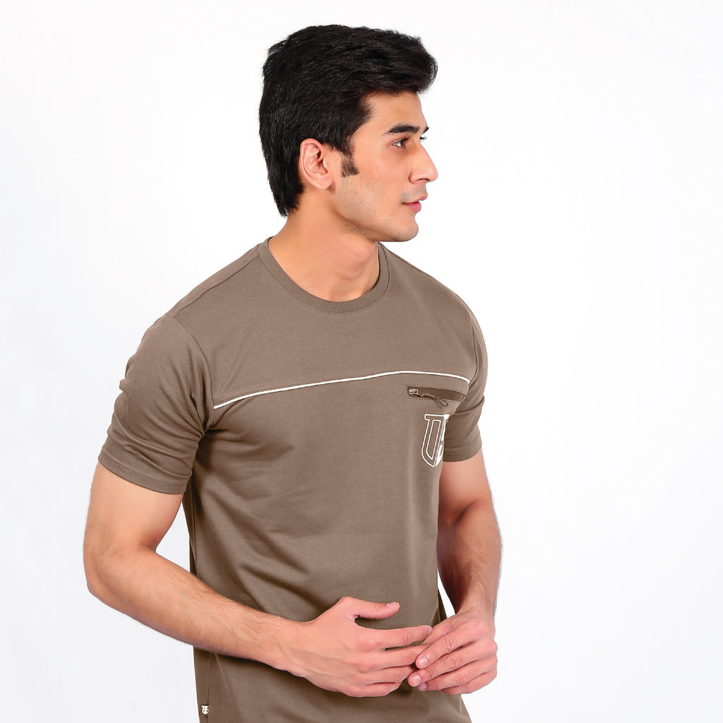 Beige Zipster Tee
