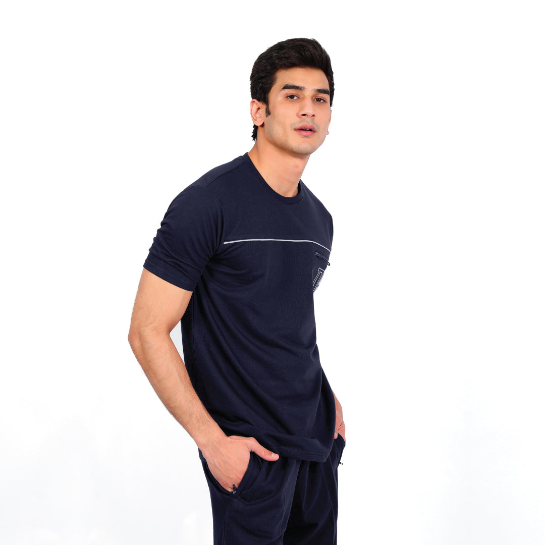 Navy Zipster Tee