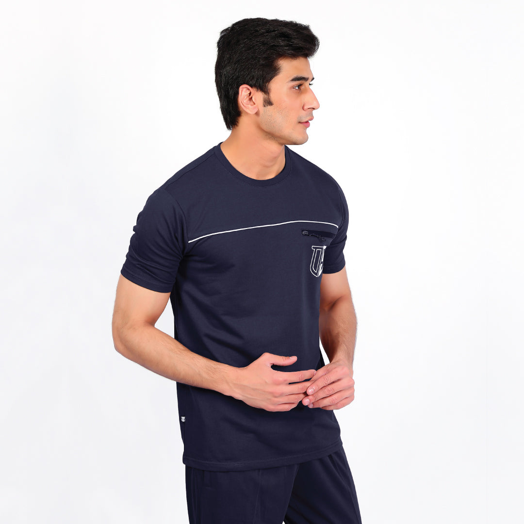 Navy Zipster Tee