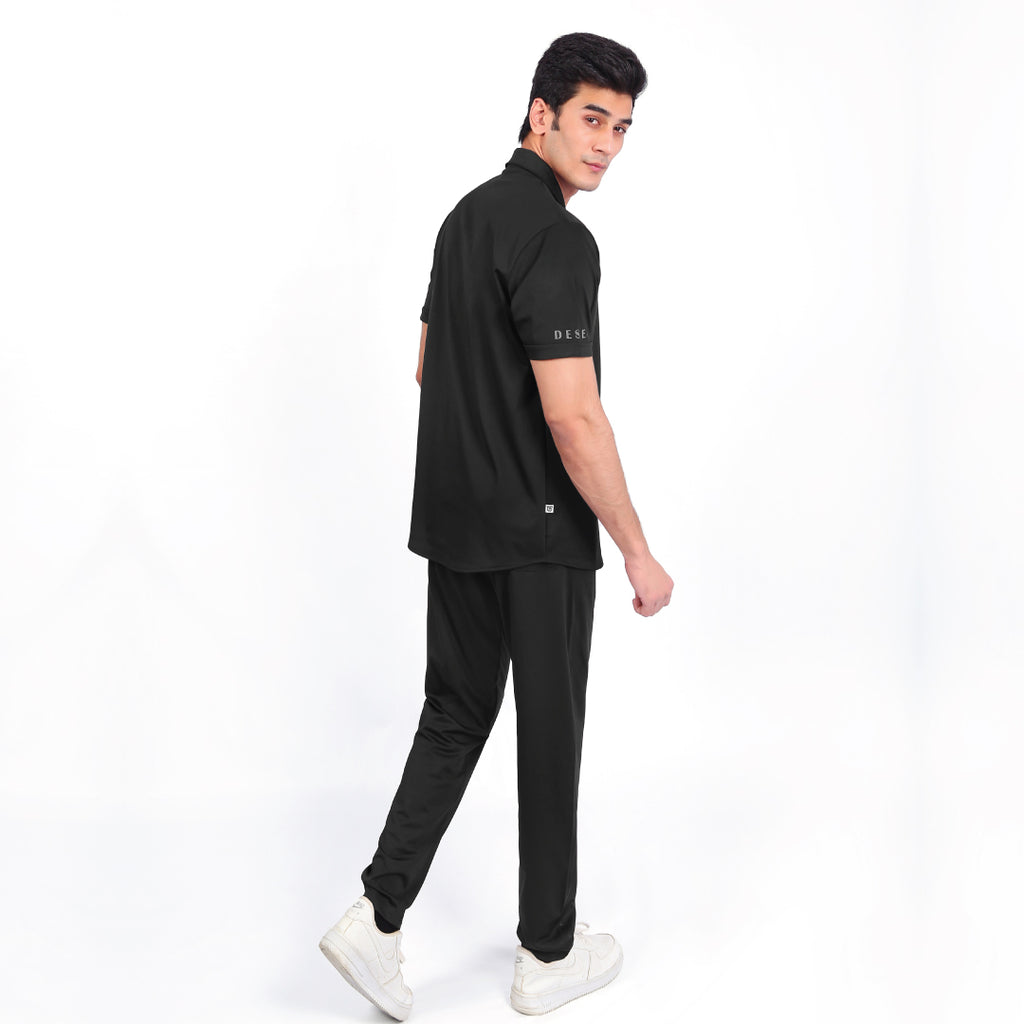 Black Button Down Suit