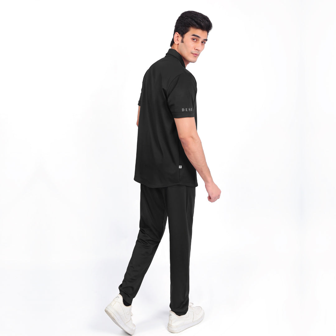 Black Button Down Suit