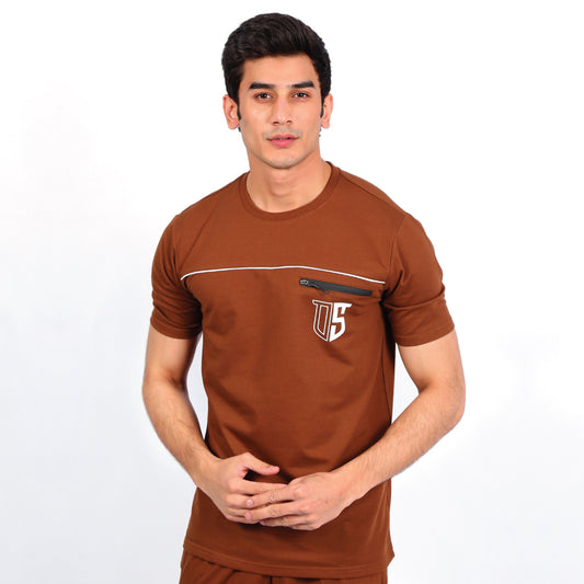 Brown Zipster Tee